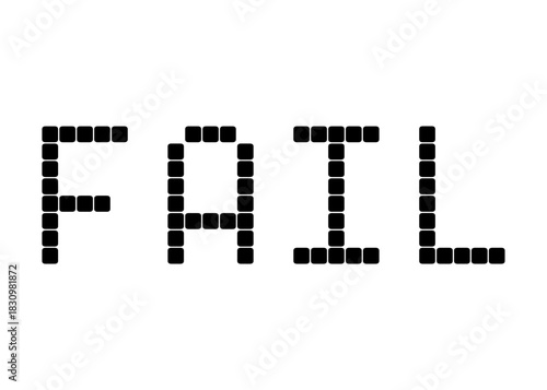 Fail, pixel digital vector font
Vector font word on a white background