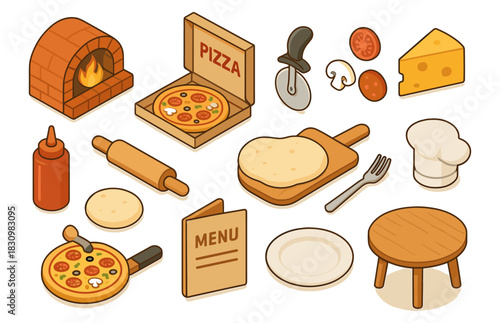 Pizza making essentials: oven, ingredients, utensils, and menu