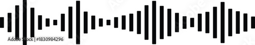 Black Sound Waveform Icon on White Background audio