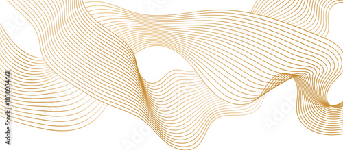 elegant wavy line design in warm golden color, perfect for adding a touch of sophistication to any project, smooth, fluid, and visually engaging abstract composition. background