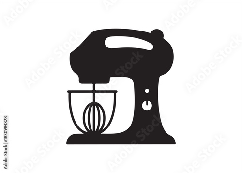 Stand Mixer Silhouette Vector Illustration for Kitchen Appliance Concepts and Design