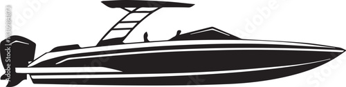 speedboat vector silhouette wakeboard tower hull lines