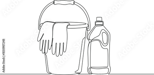 Minimal Linear Cleaning Kit in One Continuous Stroke.