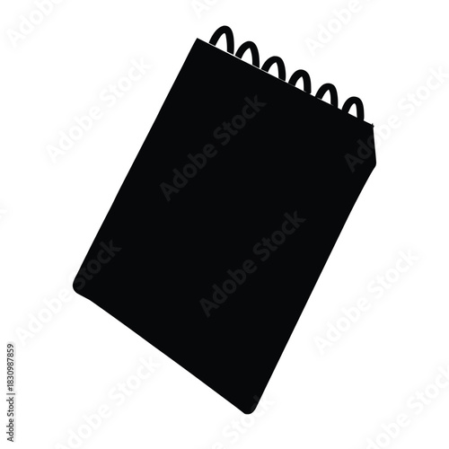 Spiral Notebook with Black Silhouette for Taking Notes and Jotting Down Ideas