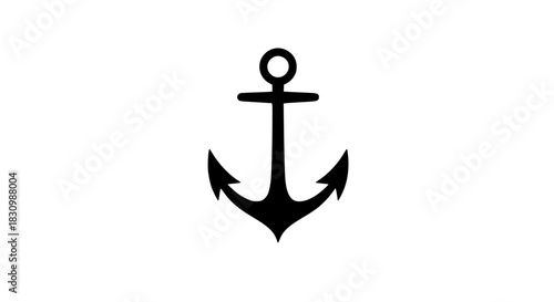 Anchor symbol marine gear black white icon 