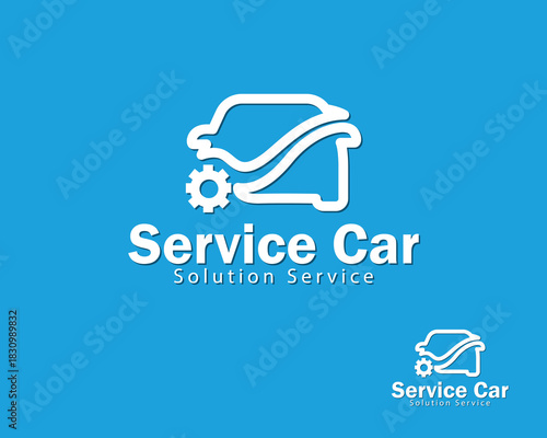 service car logo creative design concept gear solution check business transport