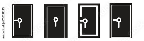 door icon, Flat sign illustration for web or mobile app, vector illustration.

