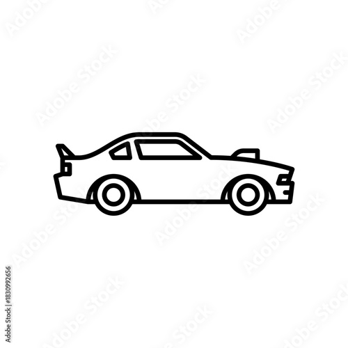 Muscle car outline icon. Muscle car black line illustration.