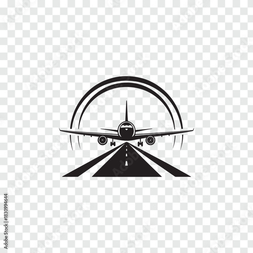 Airplane Landing Vector Graphic Flight Travel Airport Design