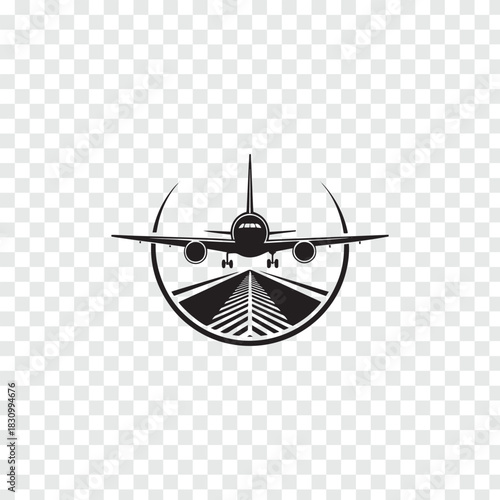 Airplane Landing Vector Graphic Flight Travel Airport Design