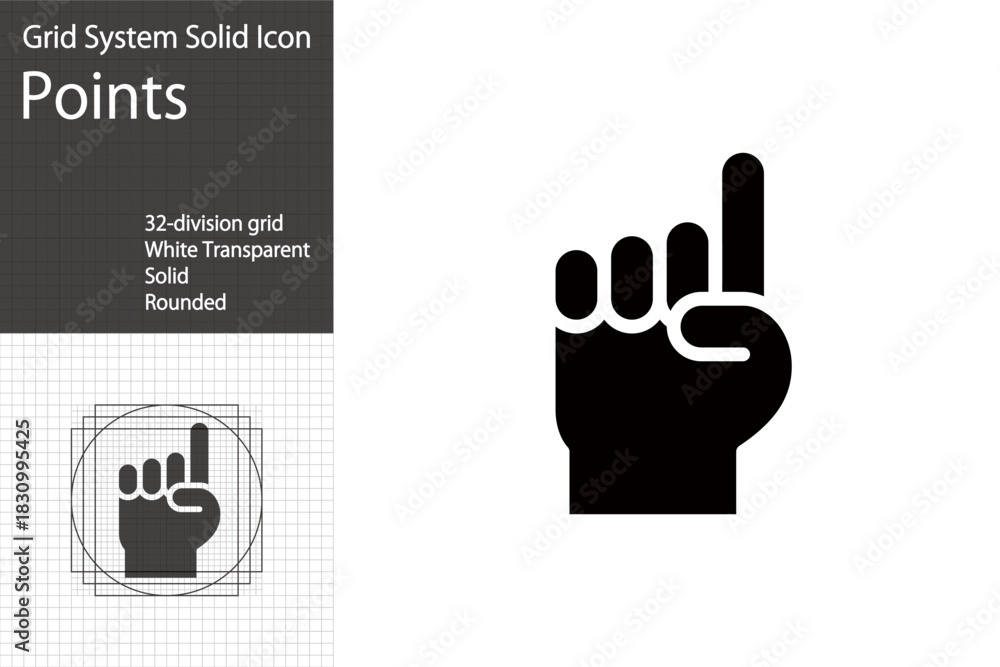 Fototapeta premium Hand icon indicating points or checks, pointing
