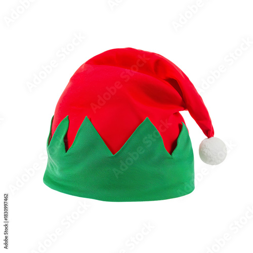 Bright Red and Green Elf Hat for Festive Holiday Celebrations and Parties