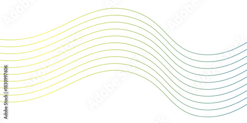 Abstract Wave Pattern of Gradient Colored Lines a Minimalist Design Featuring Smooth Curves and a Calming Color Palette on a White Background