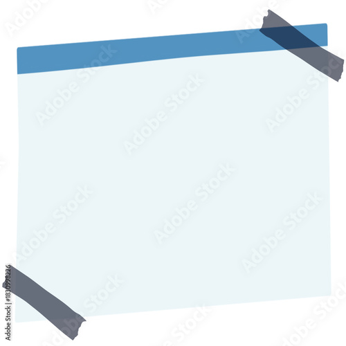 Blank Paper Note Illustrations: Sticky, Kraft, Lined, and Memo Pads with Tape