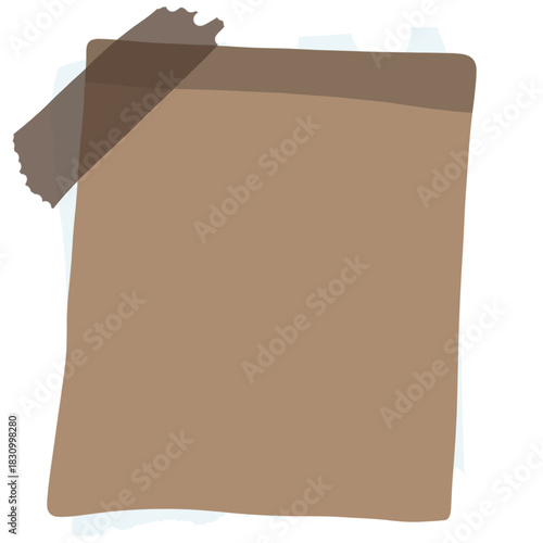 Set of Blank Paper Sticky Notes with Transparent Tape for Reminders and Memos
