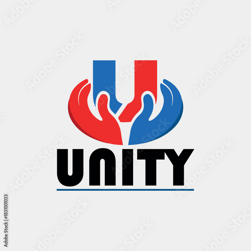 letter u unity text logo design vector format
