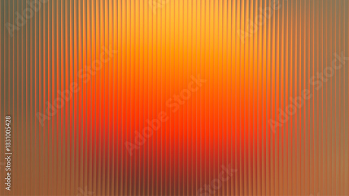 Intense summer gradient in molten orange red hues softened through ribbed glass. Summer heat glows through fractal glass. Soft fiery orb captured in glowing glass lines with solar heat power. Vector