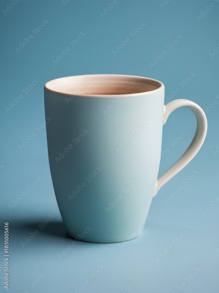 Obraz premium Matte mug on a pastel blue surface