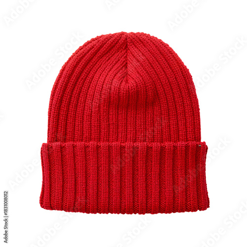 Warm Red Knit Hat Perfect for Winter Wear on Cold Days