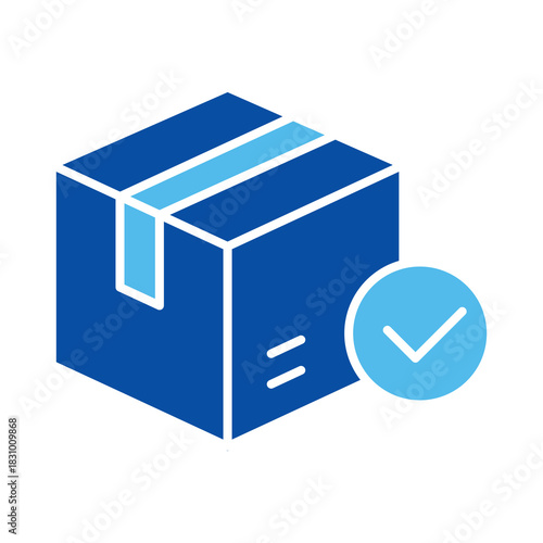 Order Confirmed Icons In Blue Style, Vector Illustration 