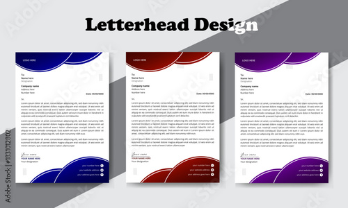 Minimal Letterhead Vector Template – Company Letterhead Design with Flat Layout	
