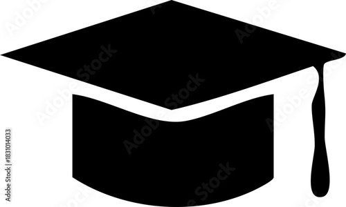 Graduation hat icon, Graduation cap vector icon for education apps and web, University Mortarboard, Vector Illustration !	