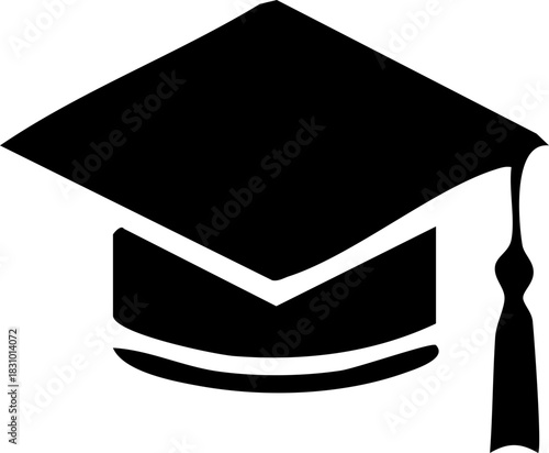 Graduation hat icon, Graduation cap vector icon for education apps and web, University Mortarboard, Vector Illustration !	