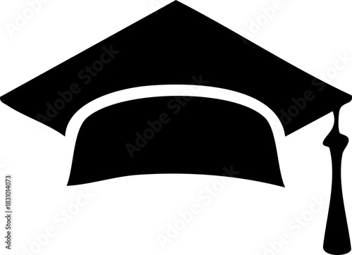 Graduation hat icon, Graduation cap vector icon for education apps and web, University Mortarboard, Vector Illustration !	
