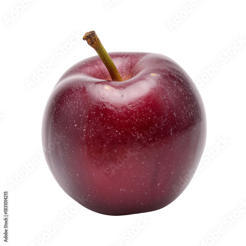 Fresh Red Apple on a White Background Highlighting Its Shiny Surface and Natu...