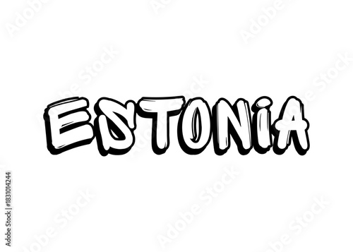 Estonia graffiti word vector font
Vector font word on a white background