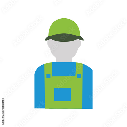 Eco worker in green uniform