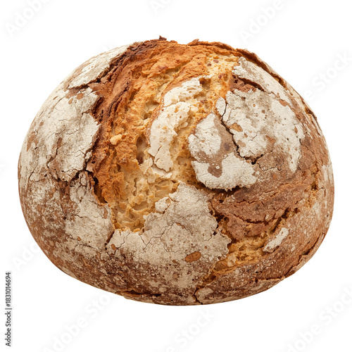 Freshly Baked Round Bread With a Crusty Exterior and Soft Interior Displayed ...