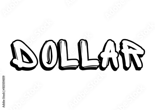 Dollar graffiti word vector font
Vector font word on a white background