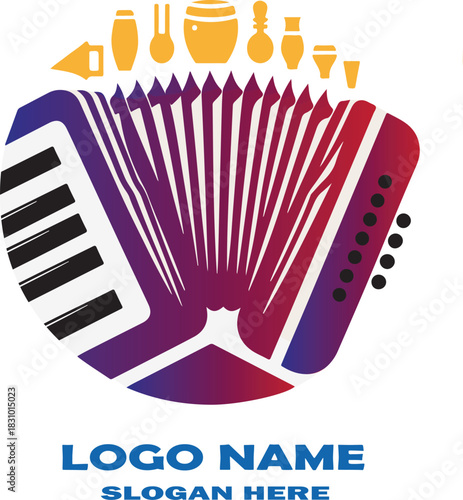 vallenato music logo icon vector .