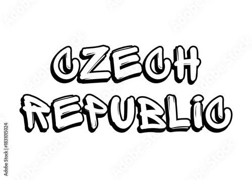 Czech Republic graffiti word vector font
Vector font word on a white background
