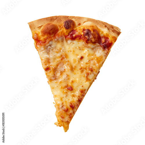 Perfectly Melted Cheese and Golden Crust on a Slice of Pizza Ready to Eat