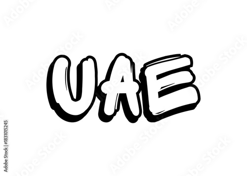 UAE graffiti word vector font
Vector font word on a white background
