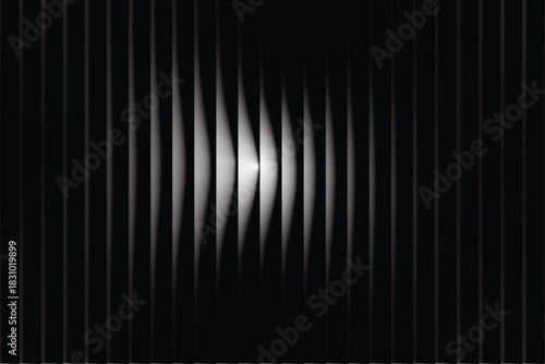 Abstract black and white vertical lines with central glow