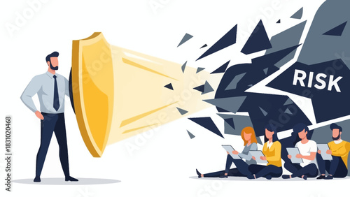 Corporate Leader Utilizing Strategic Shield to Mitigate Business Risk and Ensure Team Security and Financial Stability