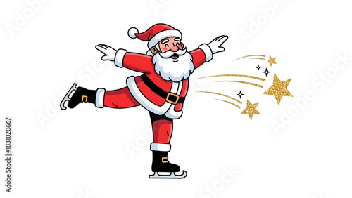 Santa Claus Ice Skating with Stars - Festive Holiday Fun