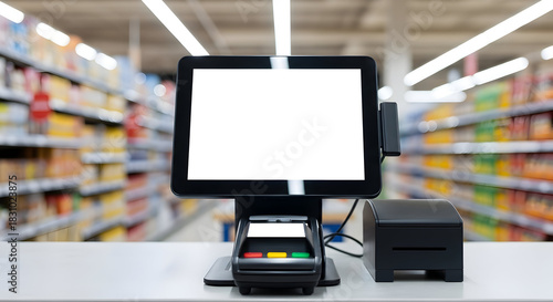 Checkout Solution Modern Point of Sale System for Retail Businesses Streamline Operations Enhance Customer Service Modern Technology POS System at Grocery Store Checkout180chars