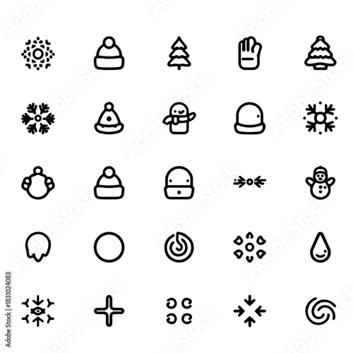 Winter themed icon collection
