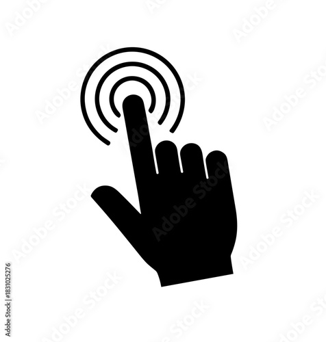 Tap into innovation with this finger click icon representing action, technology, and modern solutions for your digital projects now