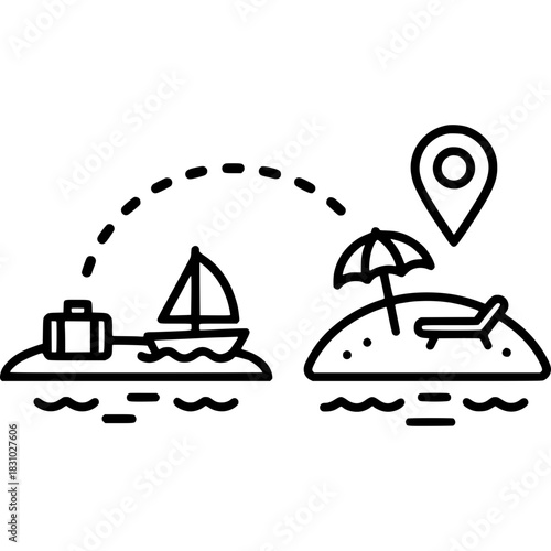Island Hopping Icon Vector Element