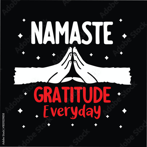 Expressing namaste with gratitude everyday through hand gestures amid sparkling stars shines brightly