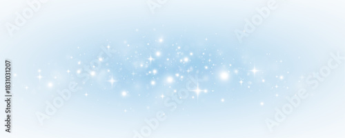 Shiny explosion of stardust and dust on transparent background. Glow and sparkles spread evenly across the background.