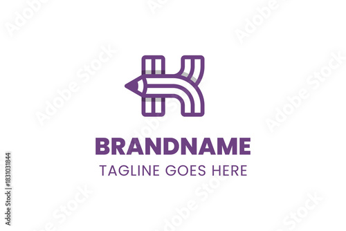 Letter K Pencil Logo, symbolizing creativity, learning, and design