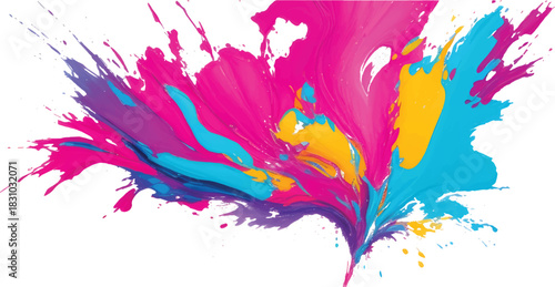 Abstract watercolor background featuring colorful paint splashes and artistic ink drops for a creative design texture