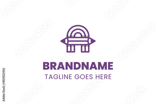 Letter A Pencil Logo, symbolizing creativity, learning, and design