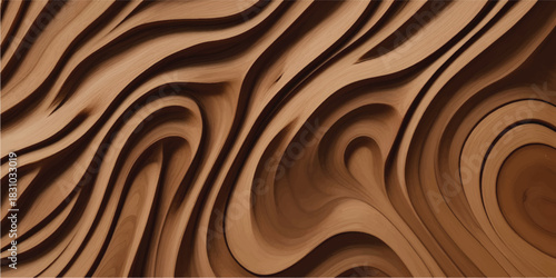 Layered Beige Curved Paper Sculpture With Smooth Organic 3D Flow and Elegant Depth Forming a Premium Modern Abstract Background Texture